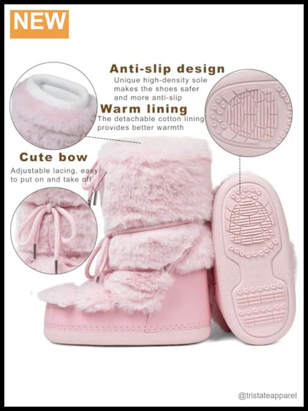 Women Snow Boots Fuzzy Faux Fur Platform Mid Calf Winter